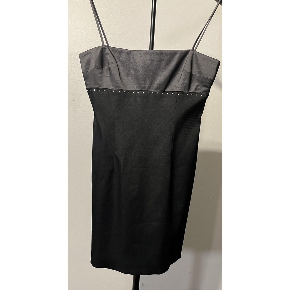 VTG Laundry by Shelli Segal Black Mini Dress NWT Size 2 90s Y2K Satin - Picture 4 of 16